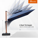 PURPLE LEAF SUNBRELLA Cantilever Umbrella Deluxe Wood Pattern Patio Umbrella