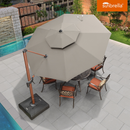 PURPLE LEAF SUNBRELLA Cantilever Umbrella Deluxe Wood Pattern Patio Umbrella