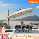 PURPLE LEAF SUNBRELLA Cantilever Umbrella Grey Aluminum Patio Umbrella
