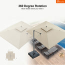 Clearance - PURPLE LEAF OPEN BOX SUNBRELLA Cantilever Umbrella Grey Aluminum Patio Umbrella