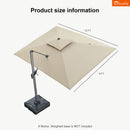 Clearance - PURPLE LEAF OPEN BOX SUNBRELLA Cantilever Umbrella Grey Aluminum Patio Umbrella