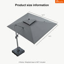 Clearance - PURPLE LEAF OPEN BOX SUNBRELLA Cantilever Umbrella Grey Aluminum Patio Umbrella