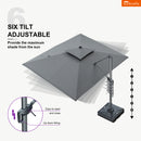 Clearance - PURPLE LEAF OPEN BOX SUNBRELLA Cantilever Umbrella Grey Aluminum Patio Umbrella