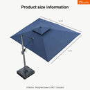 Clearance - PURPLE LEAF OPEN BOX SUNBRELLA Cantilever Umbrella Grey Aluminum Patio Umbrella