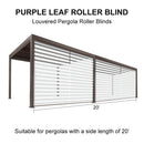 PURPLELEAF Outdoor Louvered Pergola Roller Blinds with Thermal Insulated, UV Protection Waterproof Fabric, Privacy Protection for Bronze Pergola, Easy to Install - Purple Leaf Garden