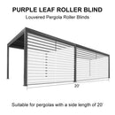 PURPLELEAF Outdoor Louvered Pergola Roller Blinds with Thermal Insulated, UV Protection Waterproof Fabric, Privacy Protection for Pergola, Easy to Install - Purple Leaf Garden