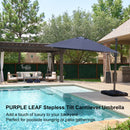 PURPLE LEAF Stepless Tilt Cantilever Umbrella Affordable Outdoor Patio Umbrella