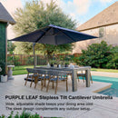PURPLE LEAF Stepless Tilt Cantilever Umbrella Affordable Outdoor Patio Umbrella