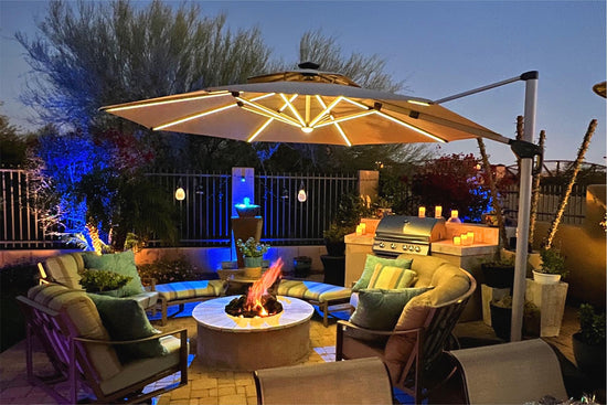 Cantilever Umbrella with Solar LED Lights Cantilever Umbrella with Solar LED Lights