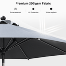 PURPLE LEAF Crank and Tilt Rectangular Outdoor Patio Market Umbrella with Base