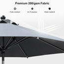 PURPLE LEAF Round Tiltable Patio Umbrella Poolside Porch Table Umbrella