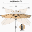 PURPLE LEAF Round Tiltable Patio Umbrella Poolside Porch Table Umbrella