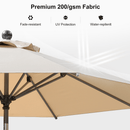 PURPLE LEAF Round Tiltable Patio Umbrella Poolside Porch Table Umbrella