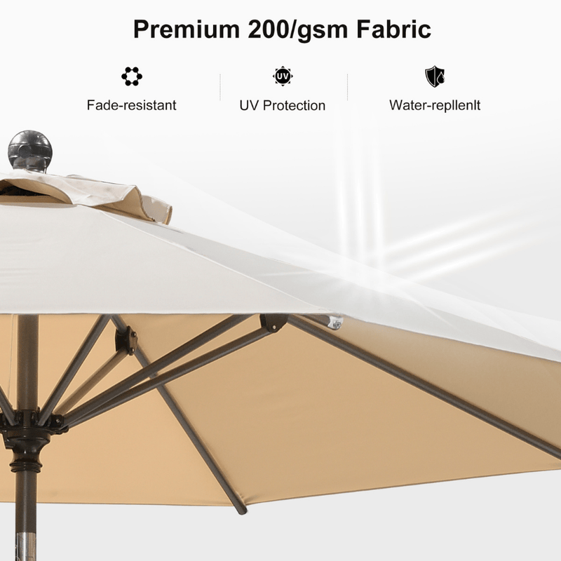 PURPLE LEAF Crank and Tilt Table Umbrella Outdoor Patio Market Umbrella with Visible Hand Crank System
