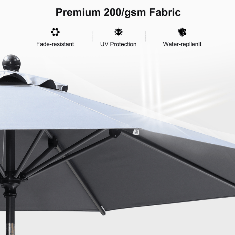 PURPLE LEAF Crank and Tilt Table Umbrella Outdoor Patio Market Umbrella with Visible Hand Crank System