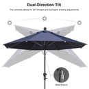 PURPLE LEAF Crank and Tilt Rectangular Outdoor Patio Market Umbrella with Base