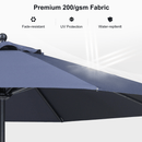 Clearance - PURPLE LEAF OPEN BOX Crank and Tilt Outdoor Patio Market Umbrella with Visible Hand Crank System