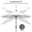 PURPLE LEAF Round Tiltable Patio Umbrella Poolside Porch Table Umbrella