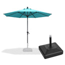 PURPLE LEAF Round Tilting Patio Umbrella with Base, Milan Porch Table Umbrella