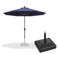 PURPLE LEAF Round Tilting Patio Umbrella with Base, Milan Porch Table Umbrella