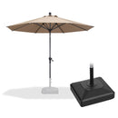 PURPLE LEAF Round Tilting Patio Umbrella with Base, Milan Porch Table Umbrella