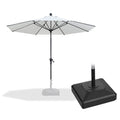 PURPLE LEAF Round Tilting Patio Umbrella with Base, Milan Porch Table Umbrella