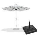 PURPLE LEAF Round Tilting Patio Umbrella with Base, Milan Porch Table Umbrella