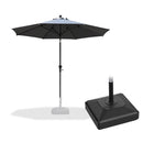 PURPLE LEAF Round Tilting Patio Umbrella with Base, Milan Porch Table Umbrella