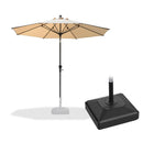 PURPLE LEAF Round Tilting Patio Umbrella with Base, Milan Porch Table Umbrella