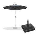 PURPLE LEAF Round Tilting Patio Umbrella with Base, Milan Porch Table Umbrella
