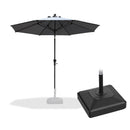 PURPLE LEAF Round Tilting Patio Umbrella with Base, Milan Porch Table Umbrella