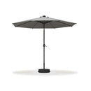 PURPLE LEAF Black Frame Tilting Market Umbrella with Lights Table Umbrella with Base Outside Patio