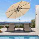 PURPLE LEAF Black Frame Tilting Market Umbrella with Lights Table Umbrella with Base Outside Patio