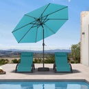 PURPLE LEAF Black Frame Tilting Market Umbrella with Lights Table Umbrella with Base Outside Patio