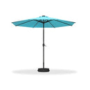 PURPLE LEAF Black Frame Tilting Market Umbrella with Lights Table Umbrella with Base Outside Patio