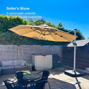 PURPLE LEAF Round Cantilever Patio Umbrella Heavy Duty Umbrella for Porch Garden Pool
