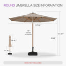 PURPLE LEAF Premium Teak‑Finish Aluminum Frame Outdoor Patio Market Umbrella with Rope Pulley Lift