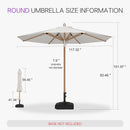 PURPLE LEAF Premium Teak‑Finish Aluminum Frame Outdoor Patio Market Umbrella with Rope Pulley Lift