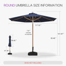 PURPLE LEAF Premium Teak‑Finish Aluminum Frame Outdoor Patio Market Umbrella with Rope Pulley Lift