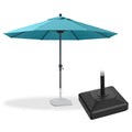 PURPLE LEAF Aluminum Patio Table Umbrella Heavy Duty Market Umbrella with Base