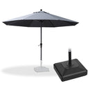 PURPLE LEAF Aluminum Patio Table Umbrella Heavy Duty Market Umbrella with Base