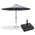 PURPLE LEAF Aluminum Patio Table Umbrella Heavy Duty Market Umbrella with Base