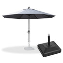 PURPLE LEAF Aluminum Patio Table Umbrella Heavy Duty Market Umbrella with Base