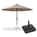 PURPLE LEAF Aluminum Patio Table Umbrella Heavy Duty Market Umbrella with Base
