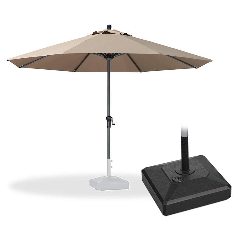 PURPLE LEAF Aluminum Patio Table Umbrella Heavy Duty Market Umbrella with Base