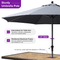 PURPLE LEAF Aluminum Outdoor Market Umbrella Patio Table Umbrella