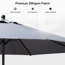 PURPLE LEAF Aluminum Patio Table Umbrella Heavy Duty Market Umbrella with Base