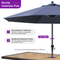PURPLE LEAF Aluminum Outdoor Market Umbrella Patio Table Umbrella