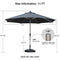 PURPLE LEAF Deluxe Aluminum Market Umbrella, Outdoor Table Umbrella for Patio, Porch