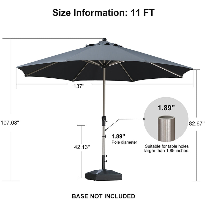 PURPLE LEAF Deluxe Aluminum Market Umbrella, Outdoor Table Umbrella for Patio, Porch